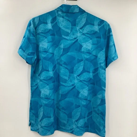 Ladies Nike Floral Short Sleeved Golf Polo- Large- Blue - Picture 5 of 7